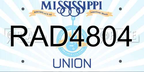 RAD4804 Mississippi License Plate
