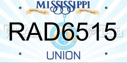 RAD6515 Mississippi License Plate