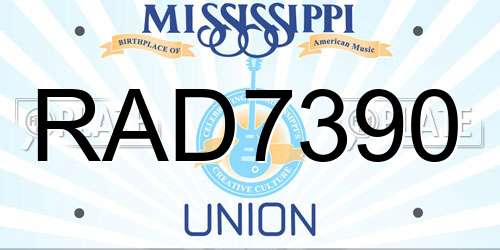 RAD7390 Mississippi License Plate