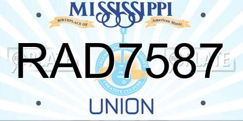 RAD7587 Mississippi License Plate