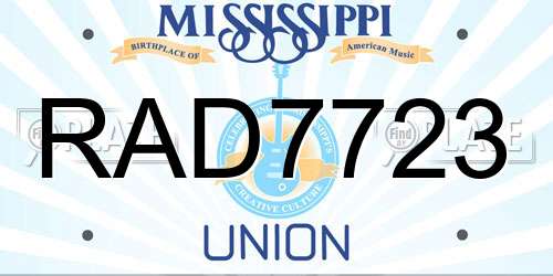 RAD7723 Mississippi License Plate