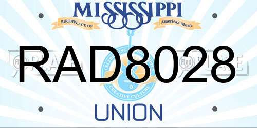 RAD8028 Mississippi License Plate