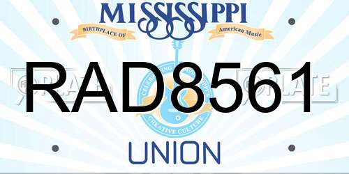 RAD8561 Mississippi License Plate