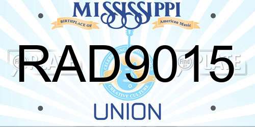 RAD9015 Mississippi License Plate