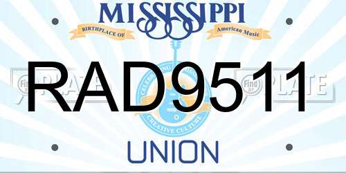 RAD9511 Mississippi License Plate