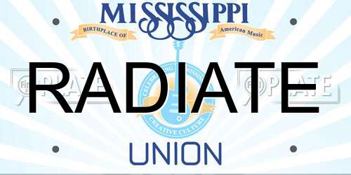 RADIATE Mississippi License Plate