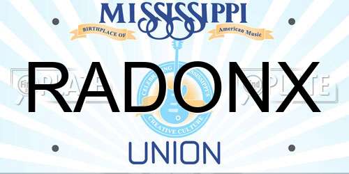 RADONX Mississippi License Plate