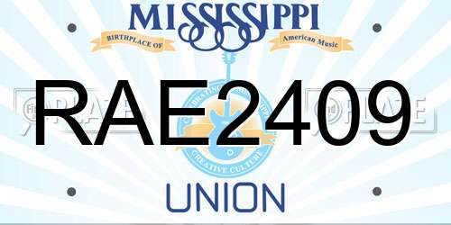 RAE2409 Mississippi License Plate