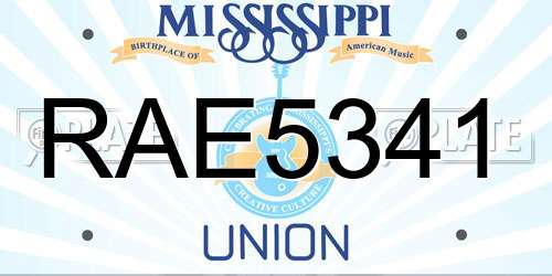 RAE5341 Mississippi License Plate