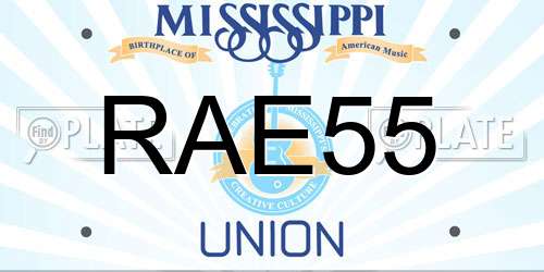 RAE55 Mississippi License Plate