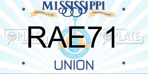 RAE71 Mississippi License Plate