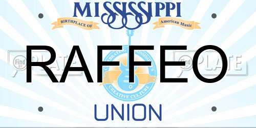 RAFFEO Mississippi License Plate