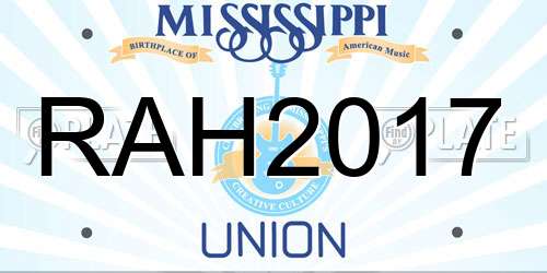 RAH2017 Mississippi License Plate