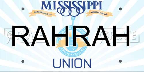 RAHRAH Mississippi License Plate