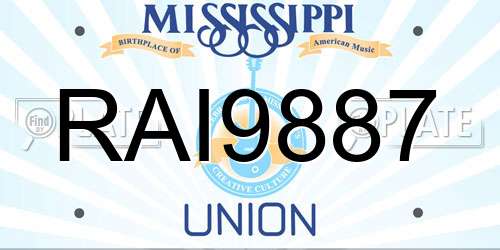 RAI9887 Mississippi License Plate