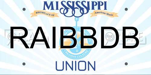 RAIBBDB Mississippi License Plate