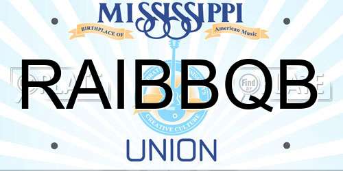 RAIBBQB Mississippi License Plate