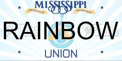 RAINBOW Mississippi License Plate