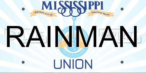 RAINMAN Mississippi License Plate
