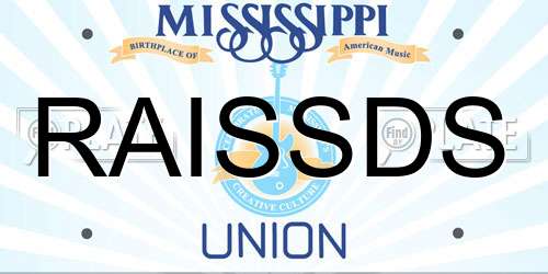 RAISSDS Mississippi License Plate