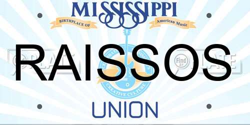 RAISSOS Mississippi License Plate