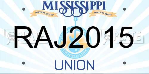 RAJ2015 Mississippi License Plate