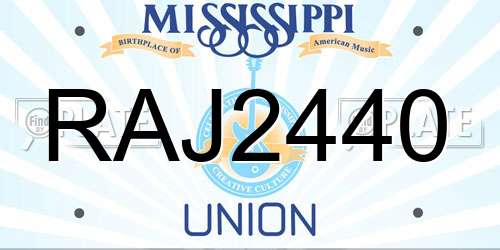 RAJ2440 Mississippi License Plate
