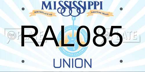 RAL085 Mississippi License Plate