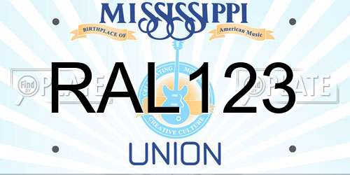 RAL123 Mississippi License Plate