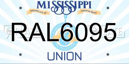 RAL6095 Mississippi License Plate