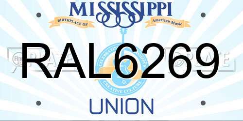 RAL6269 Mississippi License Plate