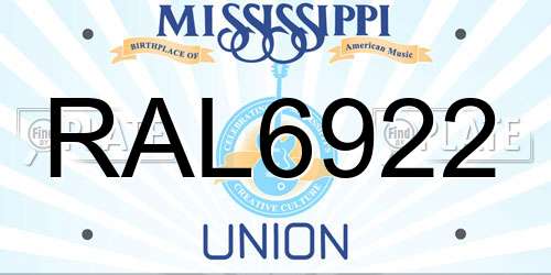 RAL6922 Mississippi License Plate