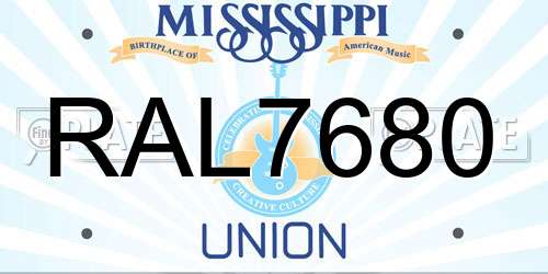 RAL7680 Mississippi License Plate