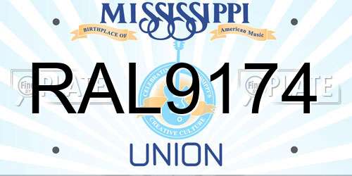 RAL9174 Mississippi License Plate
