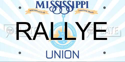 RALLYE Mississippi License Plate