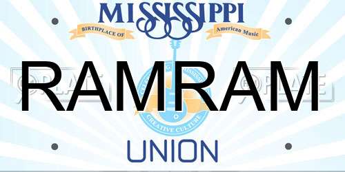 RAMRAM Mississippi License Plate