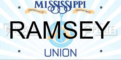 RAMSEY Mississippi License Plate
