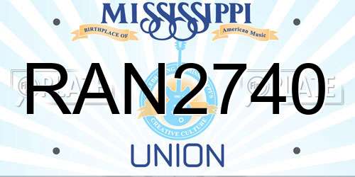 RAN2740 Mississippi License Plate