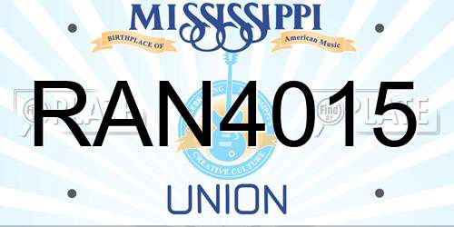 RAN4015 Mississippi License Plate
