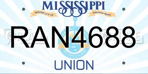 RAN4688 Mississippi License Plate