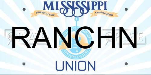 RANCHN Mississippi License Plate