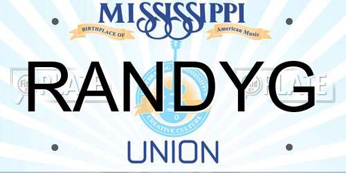 RANDYG Mississippi License Plate