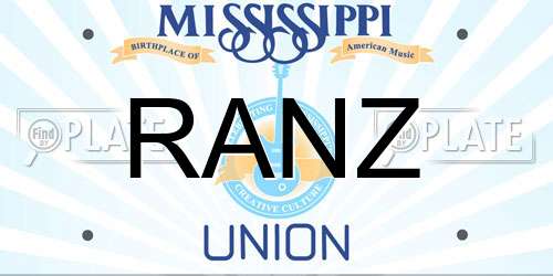 RANZ Mississippi License Plate