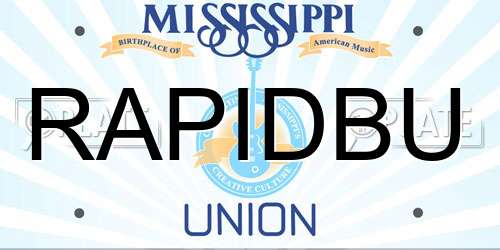 RAPIDBU Mississippi License Plate