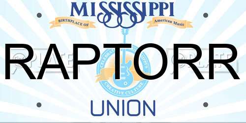 RAPTORR Mississippi License Plate