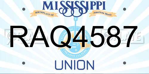 RAQ4587 Mississippi License Plate