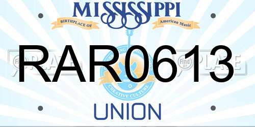 RAR0613 Mississippi License Plate