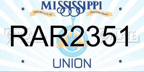 RAR2351 Mississippi License Plate
