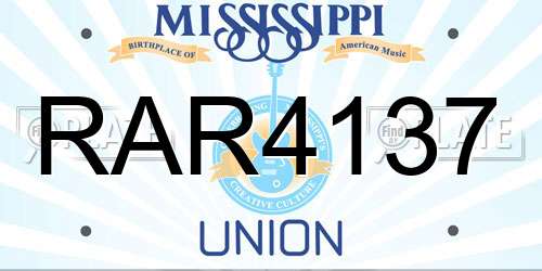 RAR4137 Mississippi License Plate