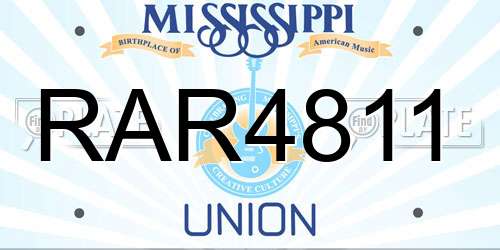 RAR4811 Mississippi License Plate
